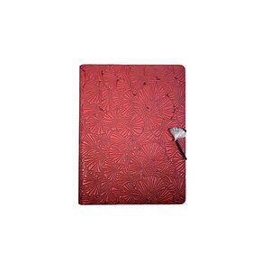 NEW OBERON Design Leather Large Red Journal/Sketchbook GINKGO Leaf